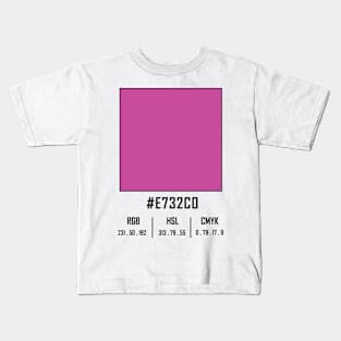 #e732c0 pink Kids T-Shirt